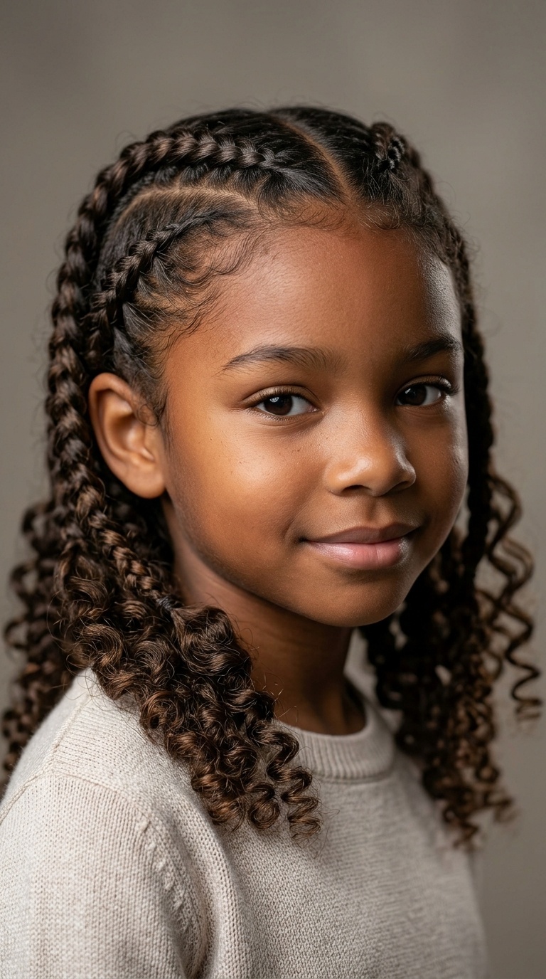 French Braids with Curly Ends