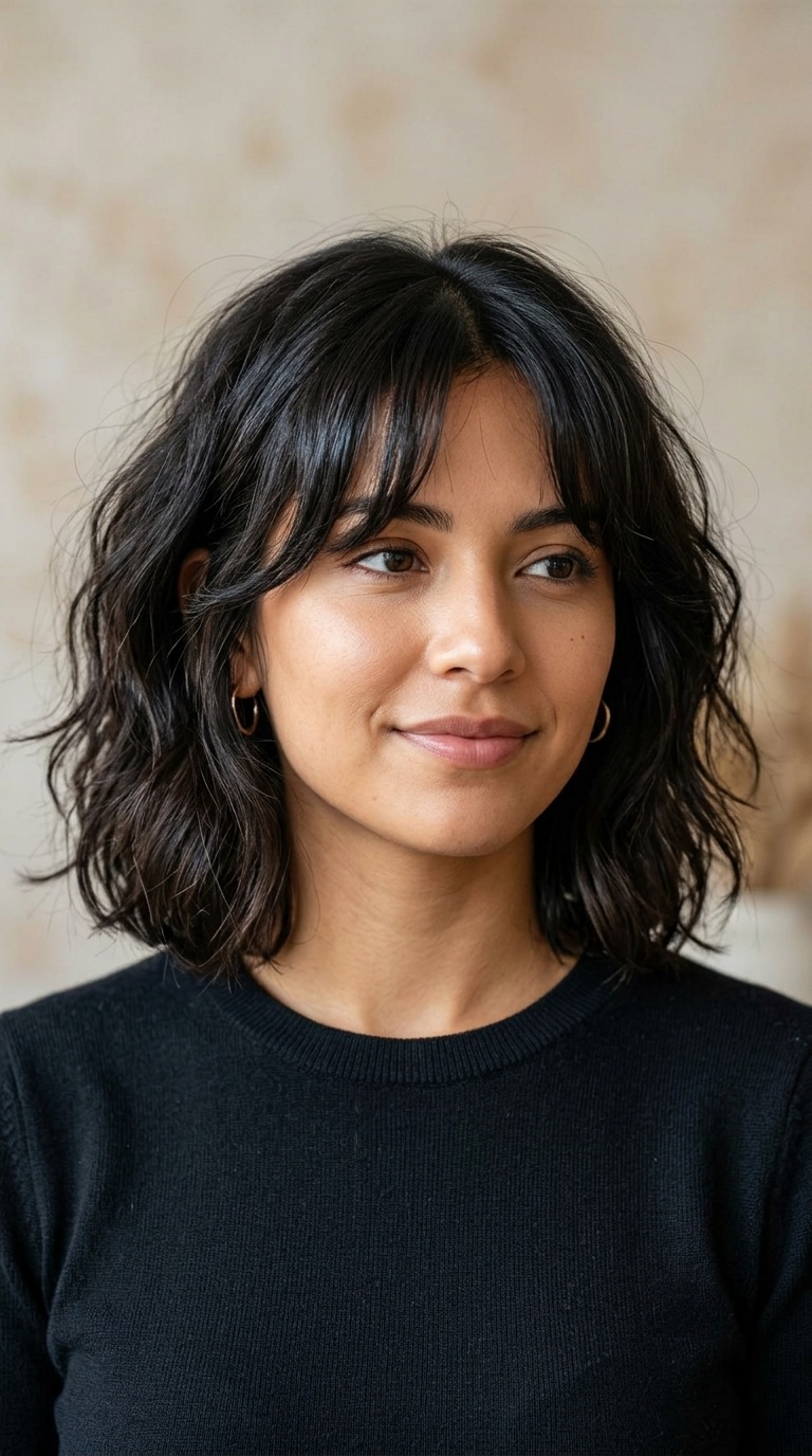 French Girl Bob with Curtain Bangs