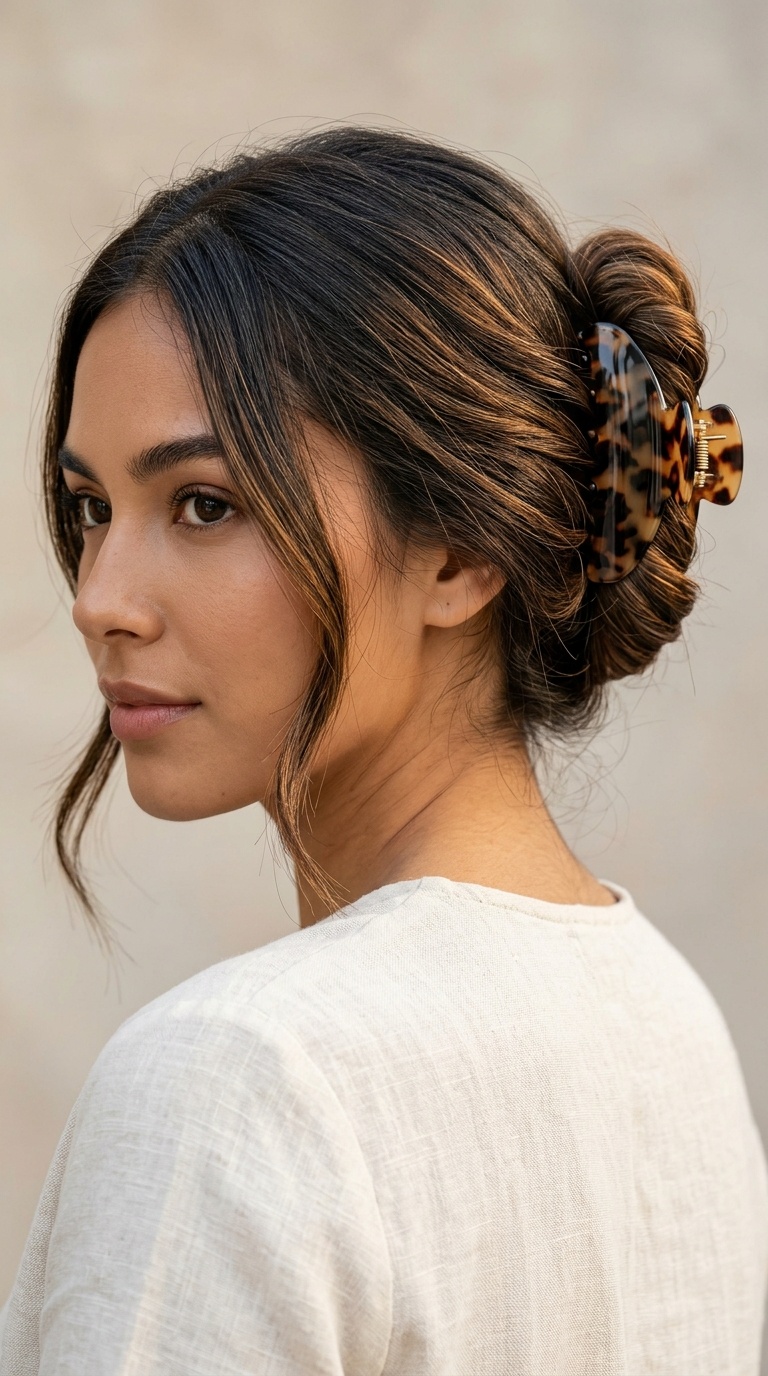 French Twist with a Claw Clip