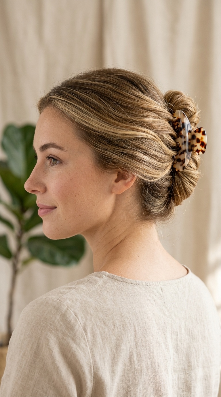 French Twist with a Claw Clip