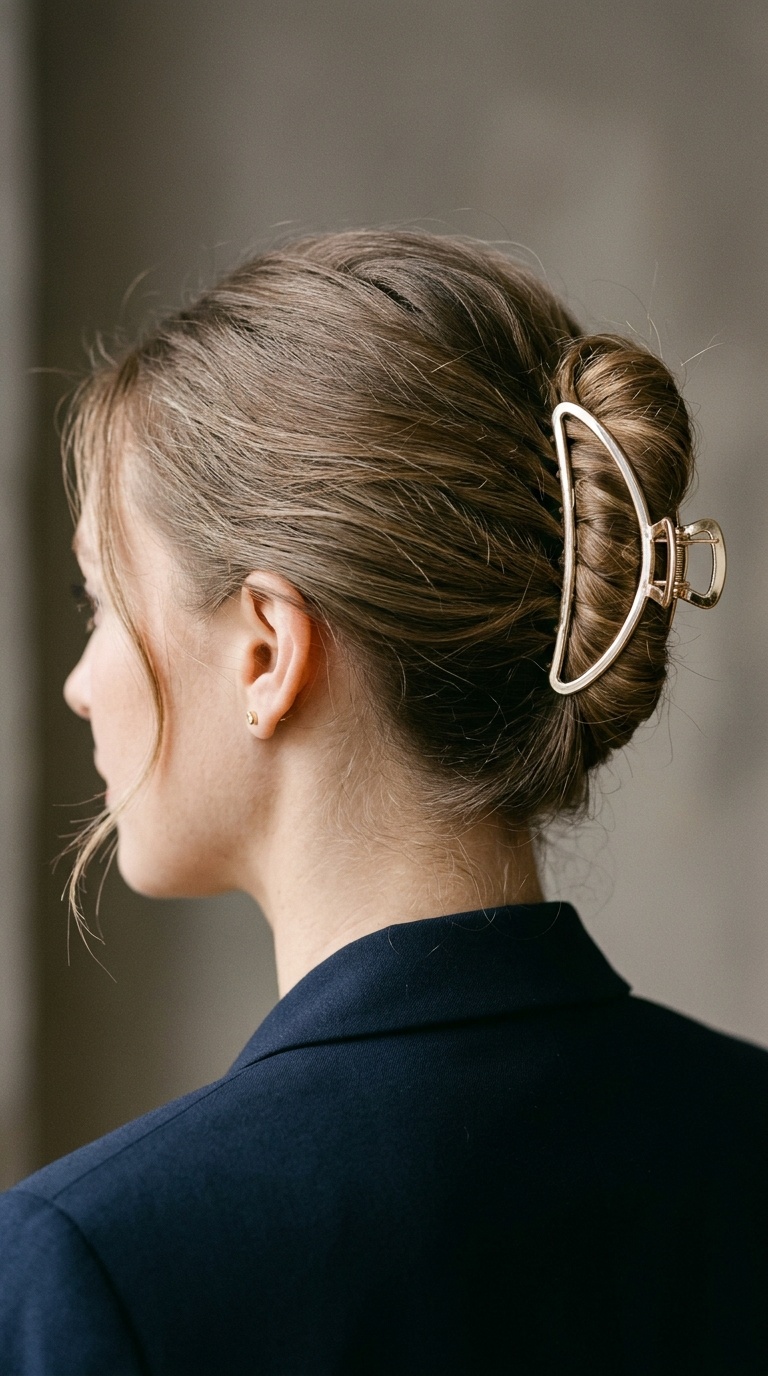French Twist with a Claw Clip