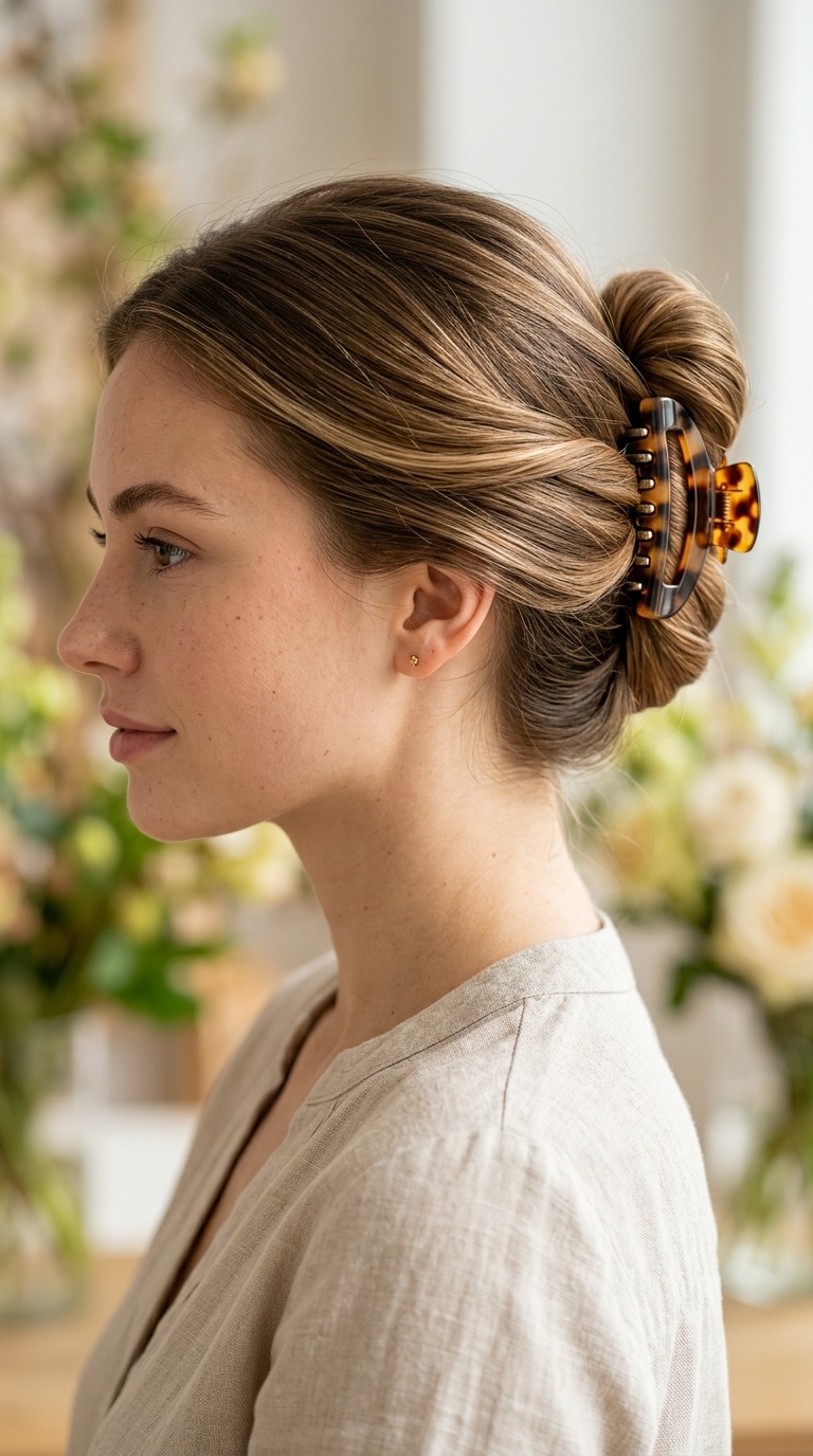 French Twist with a Claw Clip