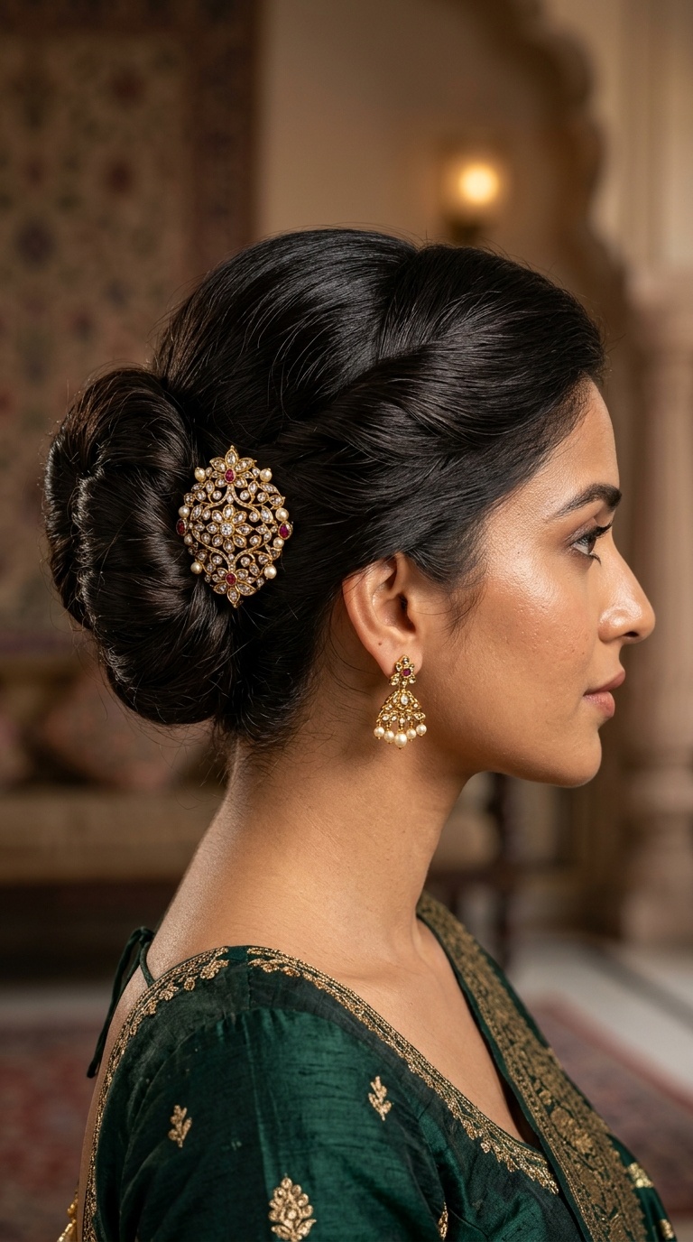 French Twist with an Antique Brooch