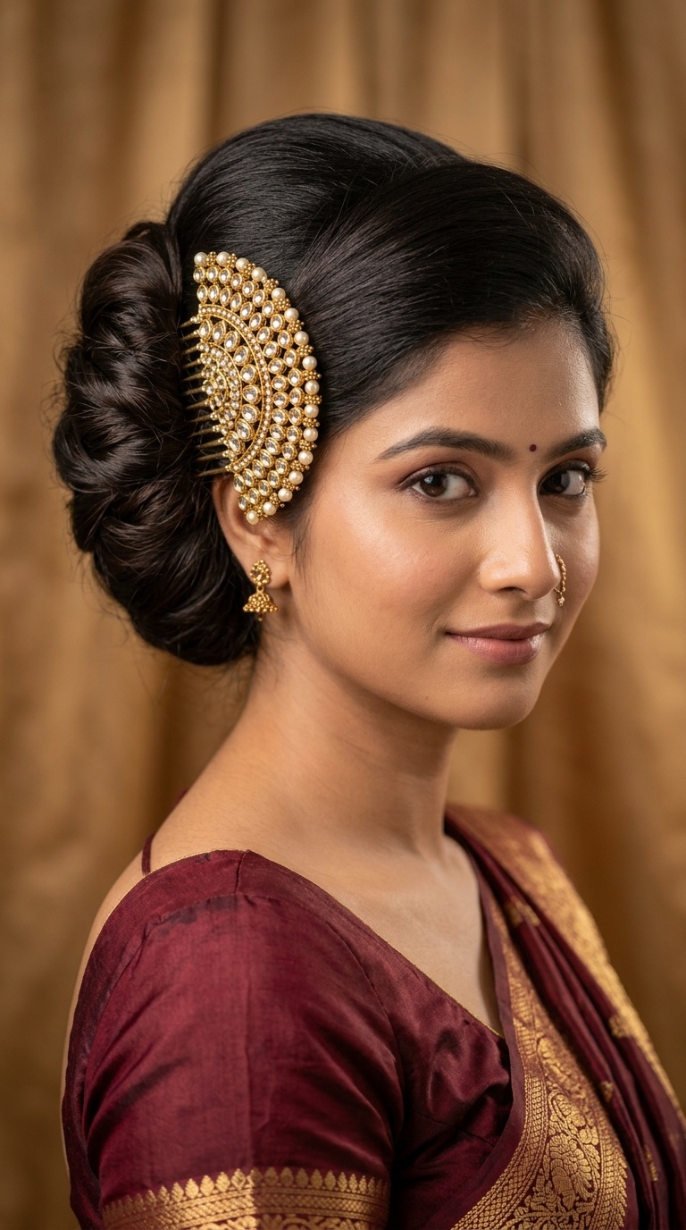 French Twist with Ornate Hair Comb
