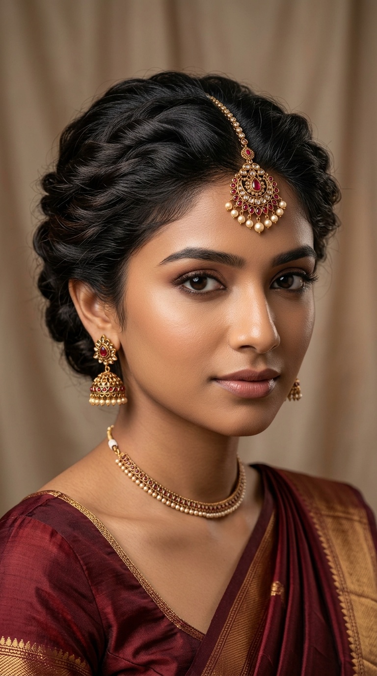 French Twist with Temple Jewelry Accents