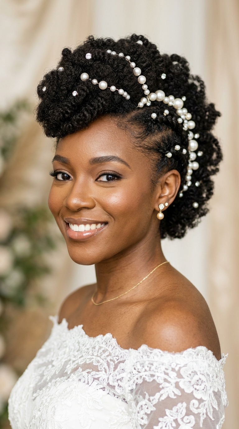 Fro-Hawk with Pearl Embellishments