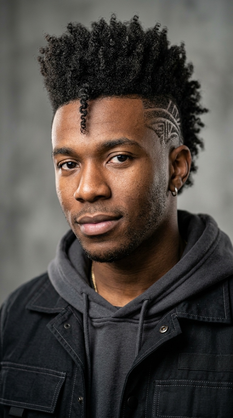Fro-Hawk with Shaved Designs