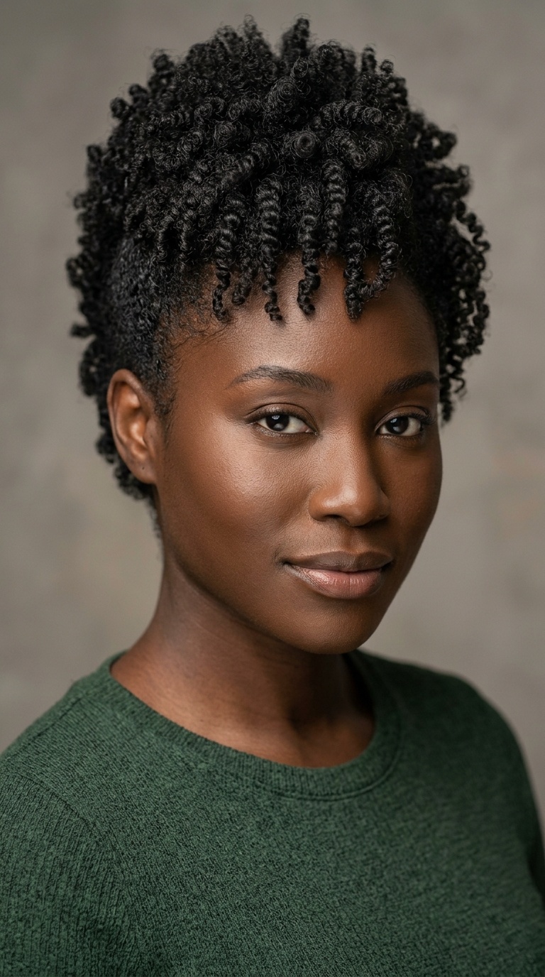 Frohawk with Defined Curls
