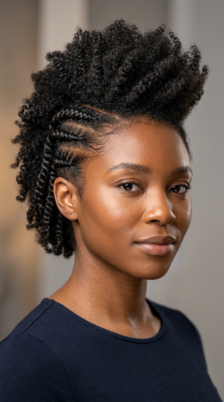 Frohawk with Side Flat Twists