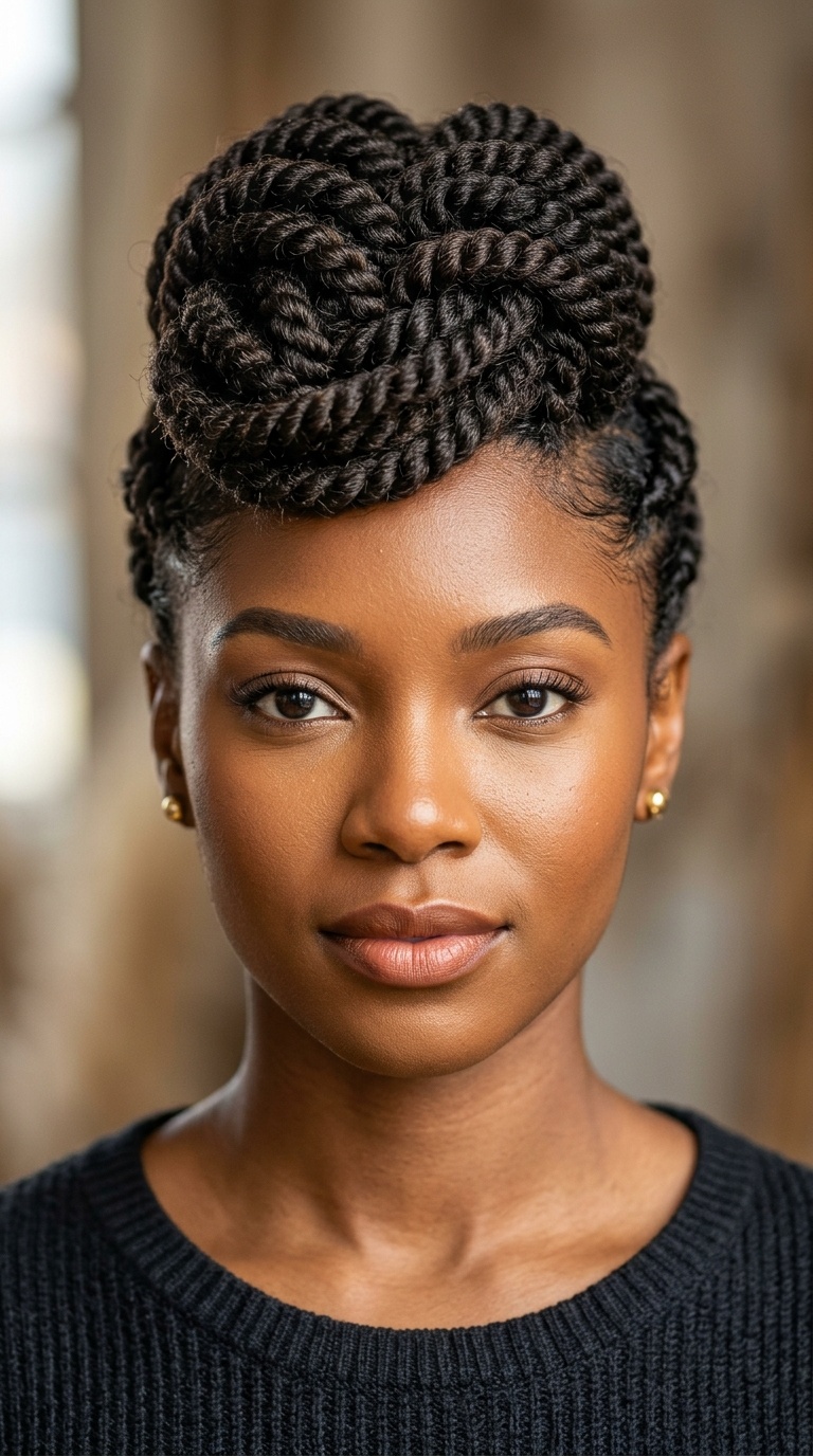 Front-Facing Twist Pompadour
