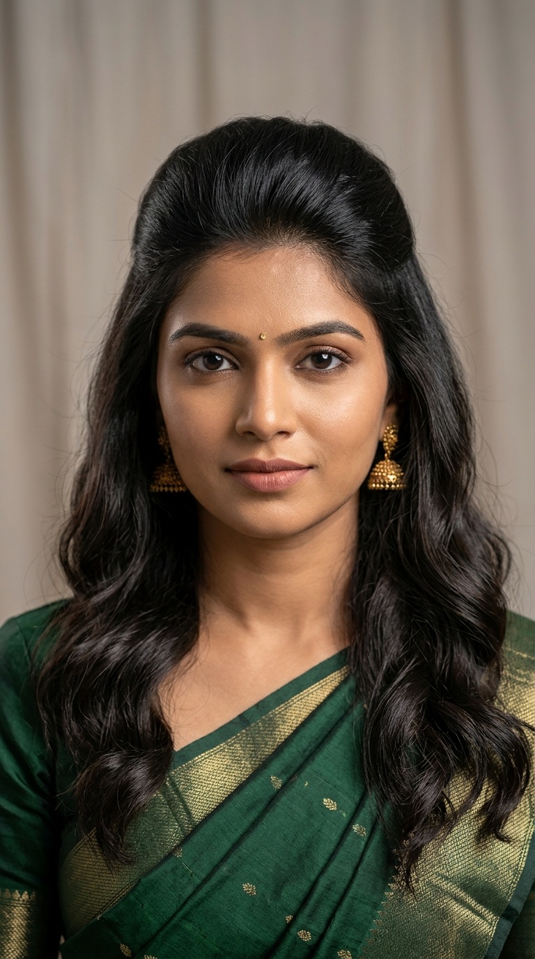 Front Puff with Open Hair