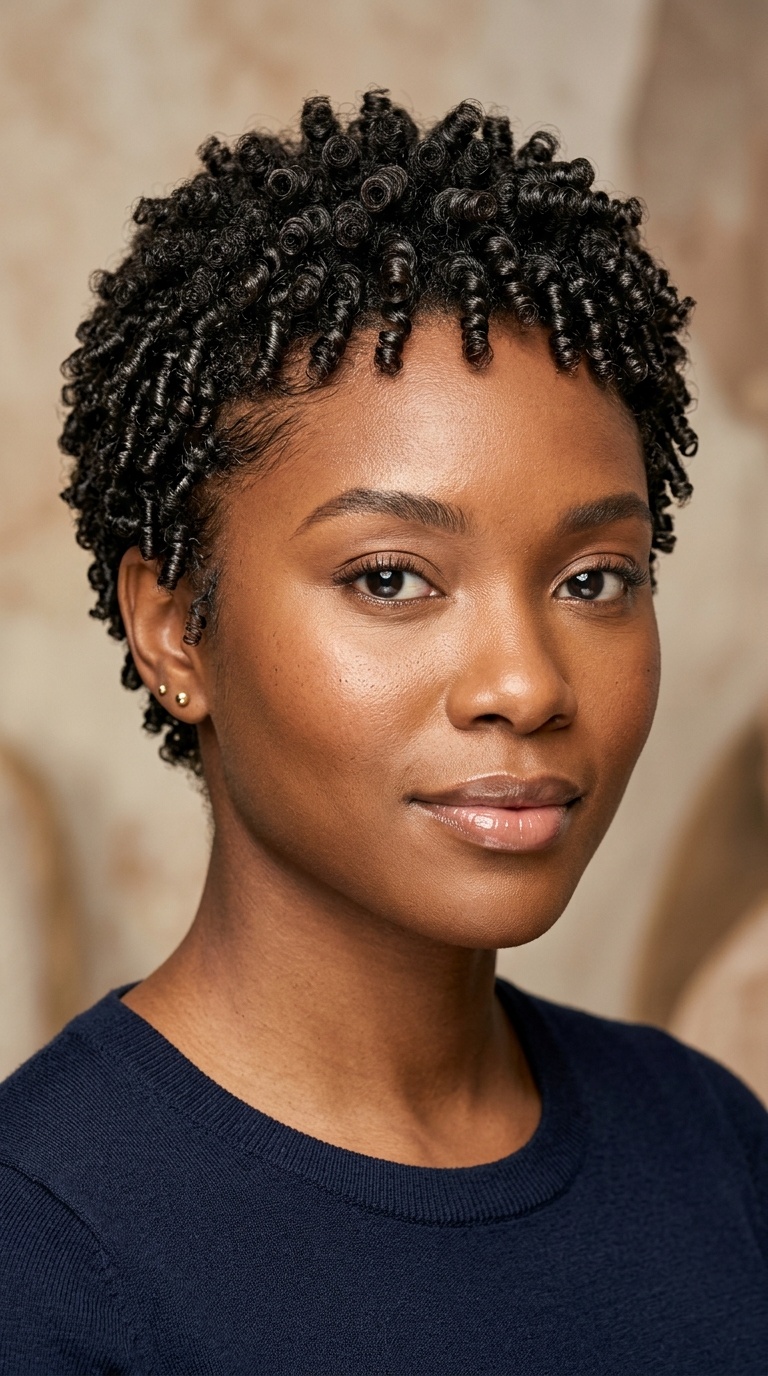 Frozen Ribbon Curls on Tapered Natural Hair