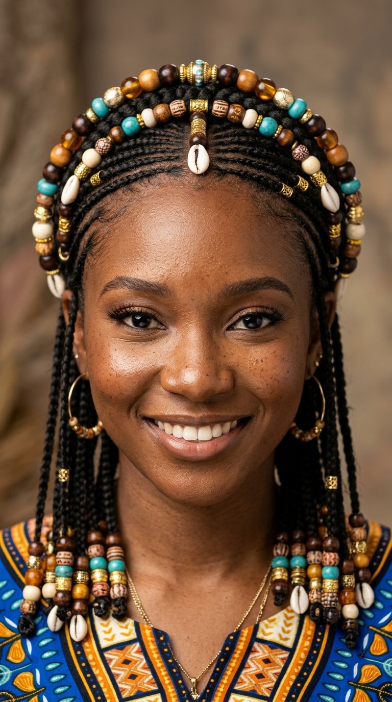Fulani Braids with a Beaded 