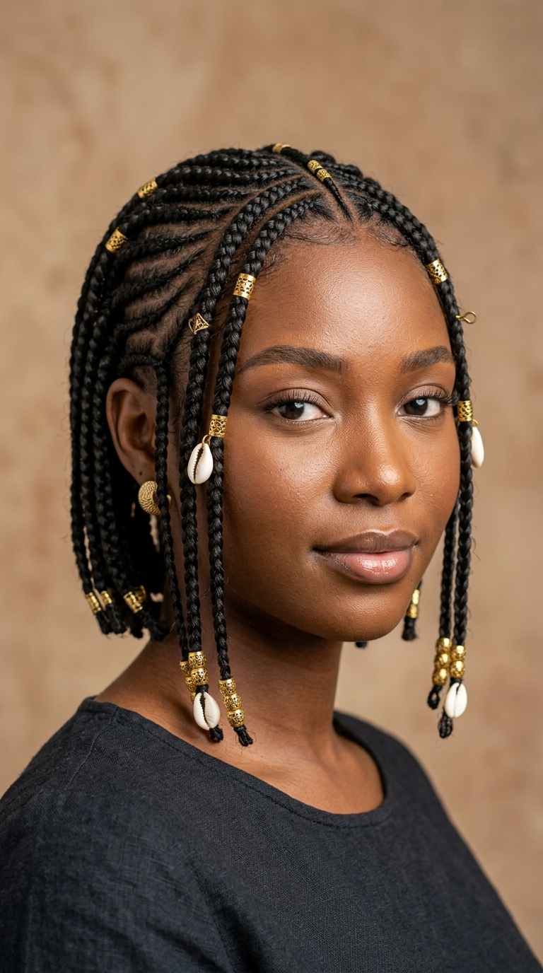 Fulani Braids with a Short Back