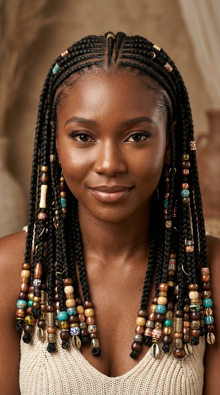 Fulani Braids with Beads