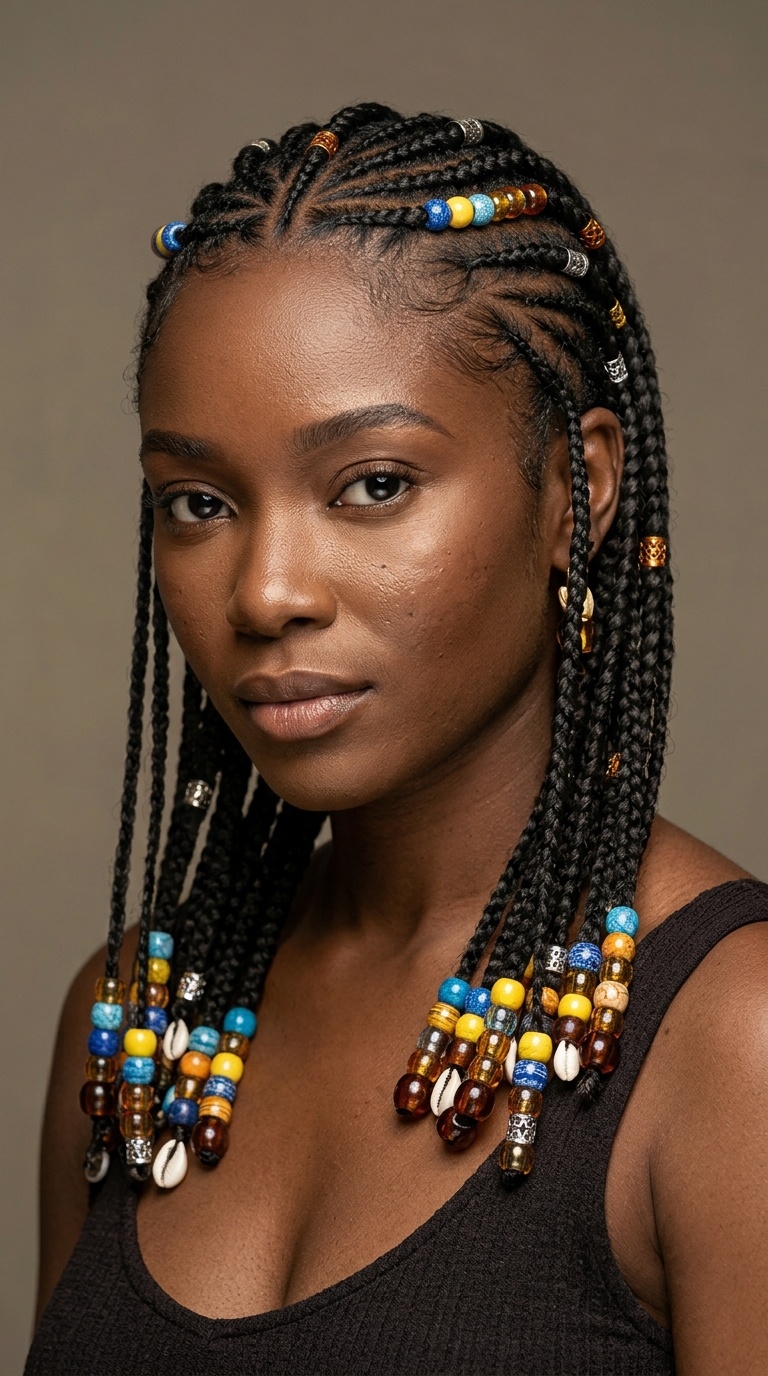Fulani Braids with Beads