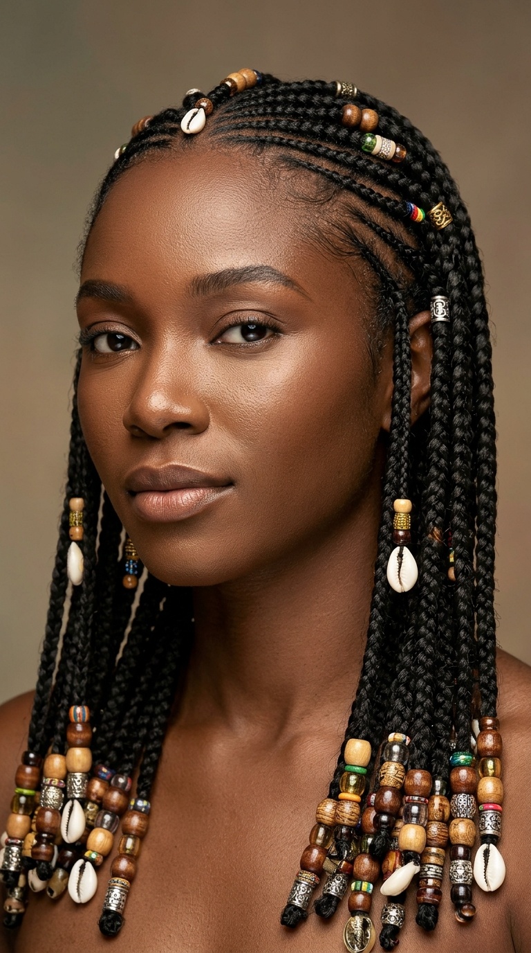 Fulani Braids with Beads