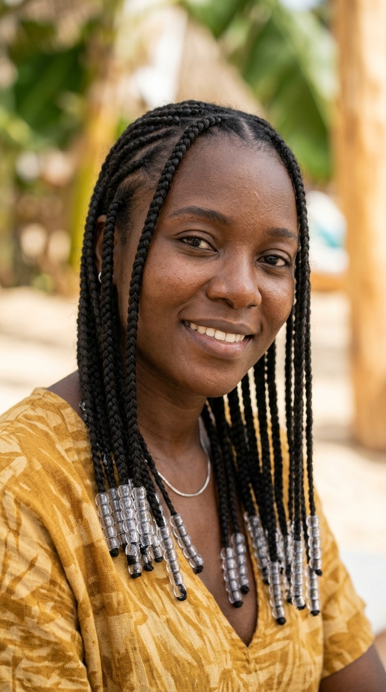 Fulani Braids with Clear Beads