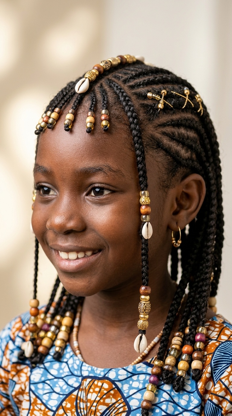 Fulani Braids with Criss-Cross Beads