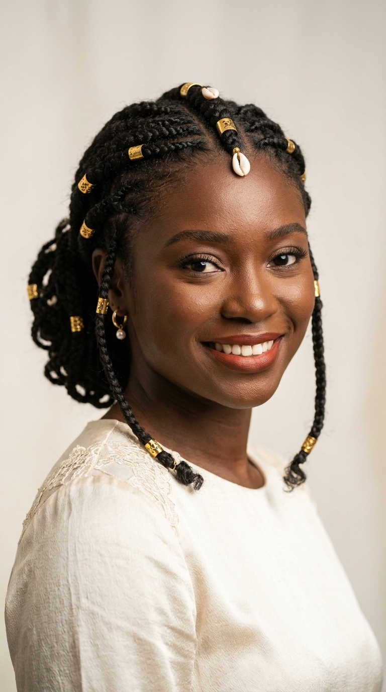 Fulani Braids with Gold Cuffs