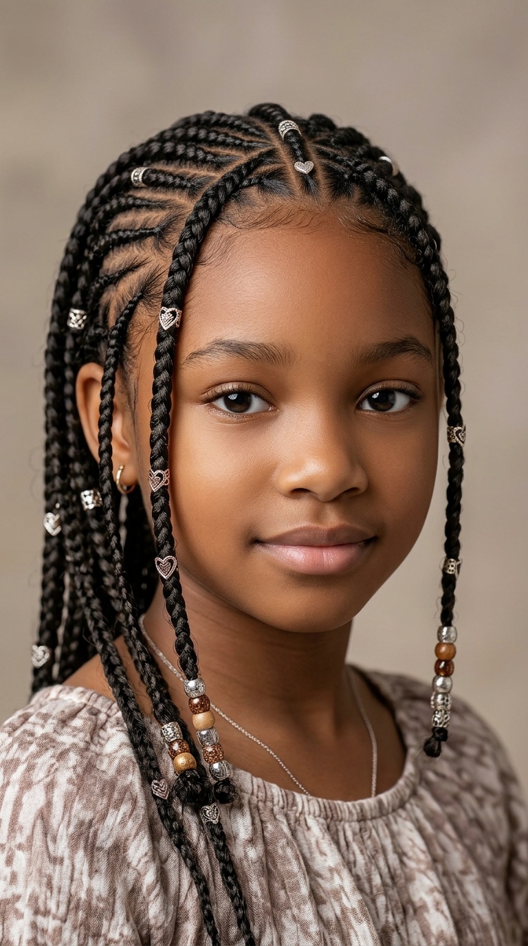 Fulani Braids with Heart Accents