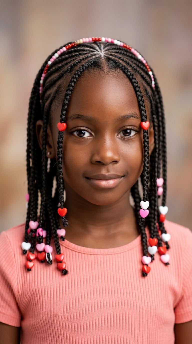 Fulani Braids with Heart Beads