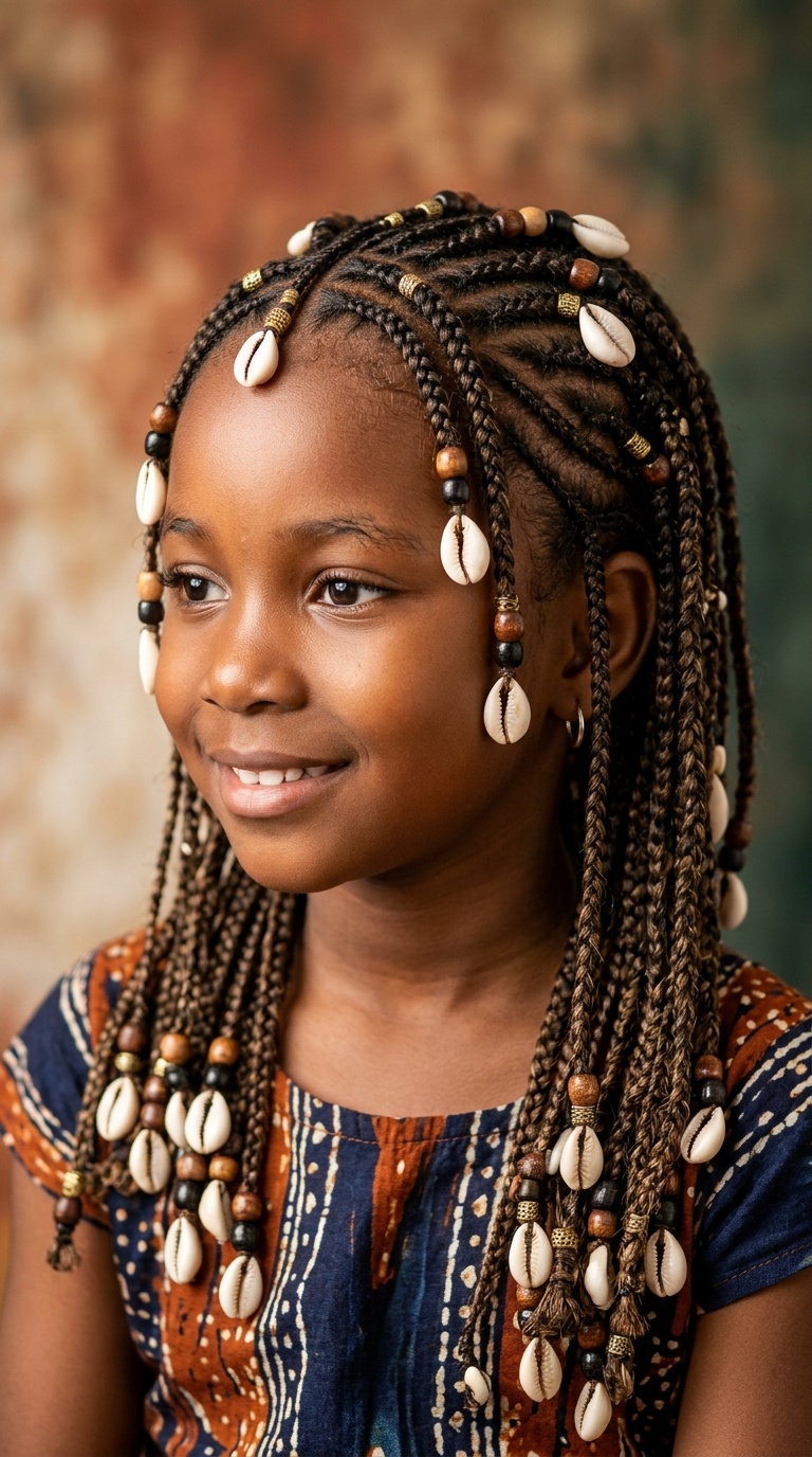 Fulani Braids with Shell Ornaments