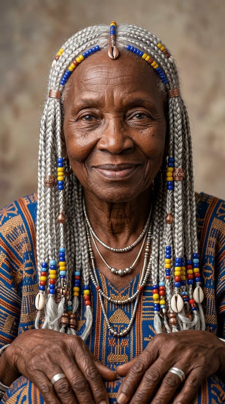 Fulani Braids with Traditional Beads