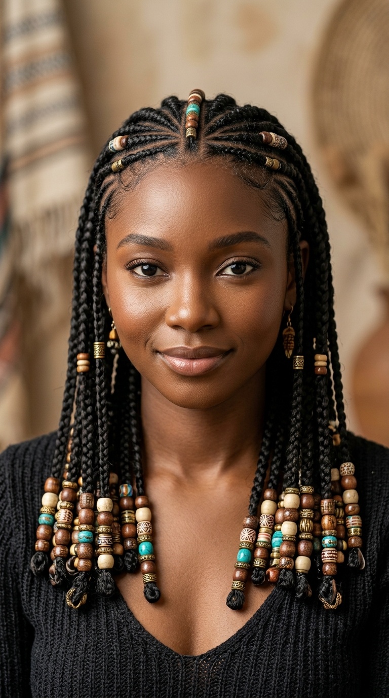 Fulani Braids with Tribal Beads