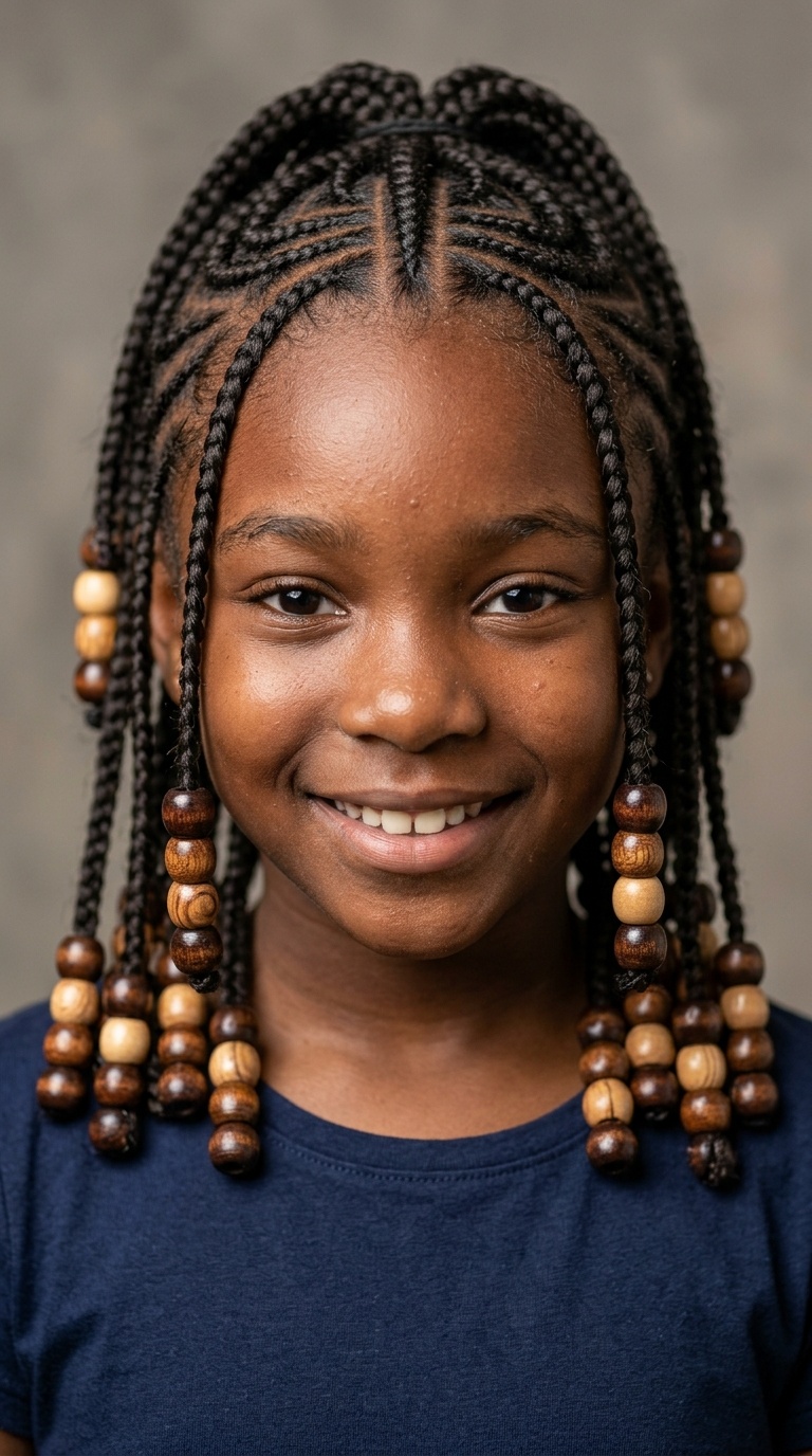 Fulani Braids with Wooden Beads
