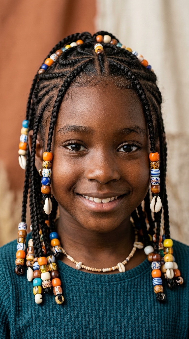 Fulani Inspired Braids with Beads