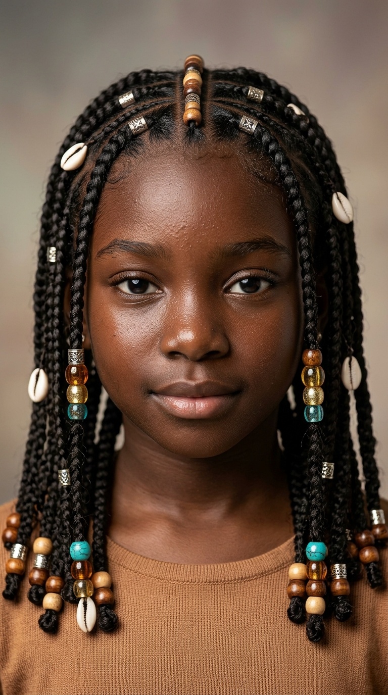 Fulani-Inspired Braids with Beads