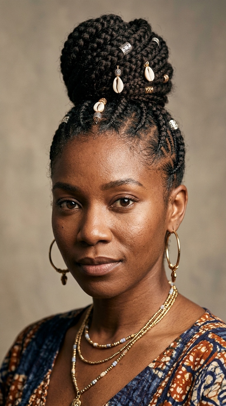 Fulani Inspired Centered Bun