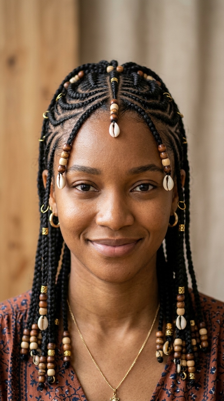 Fulani-Inspired Natural Cornrows