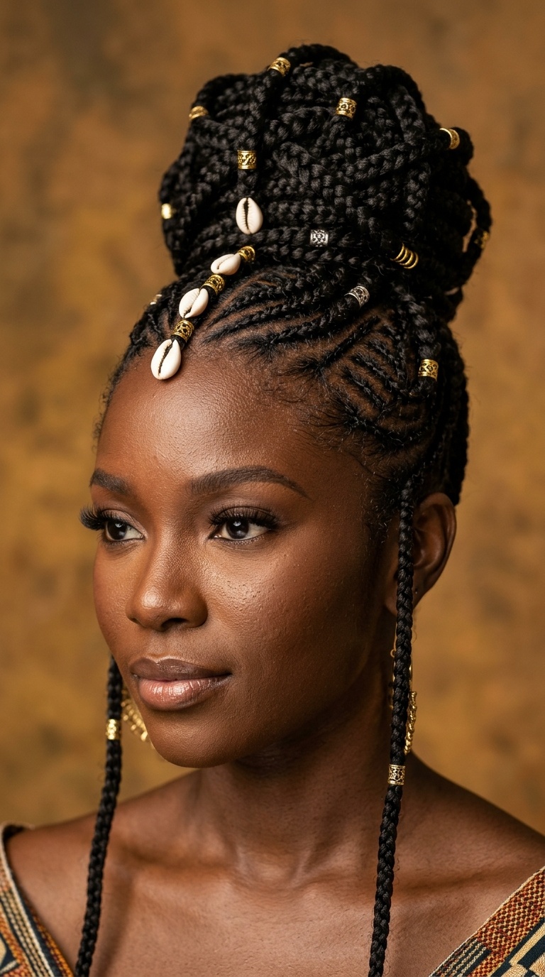 Fulani-Inspired Sculpted Updo