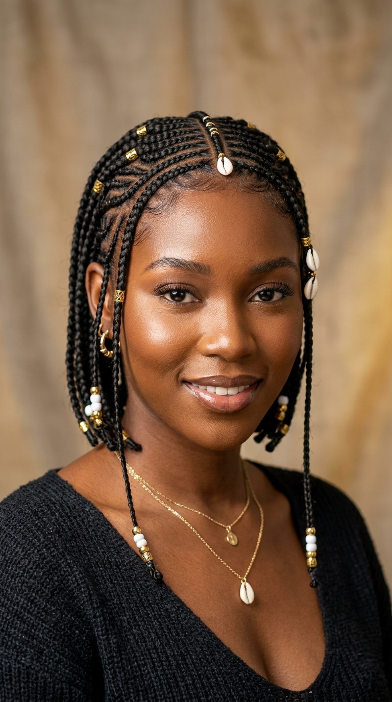 Fulani-Inspired Short Braids