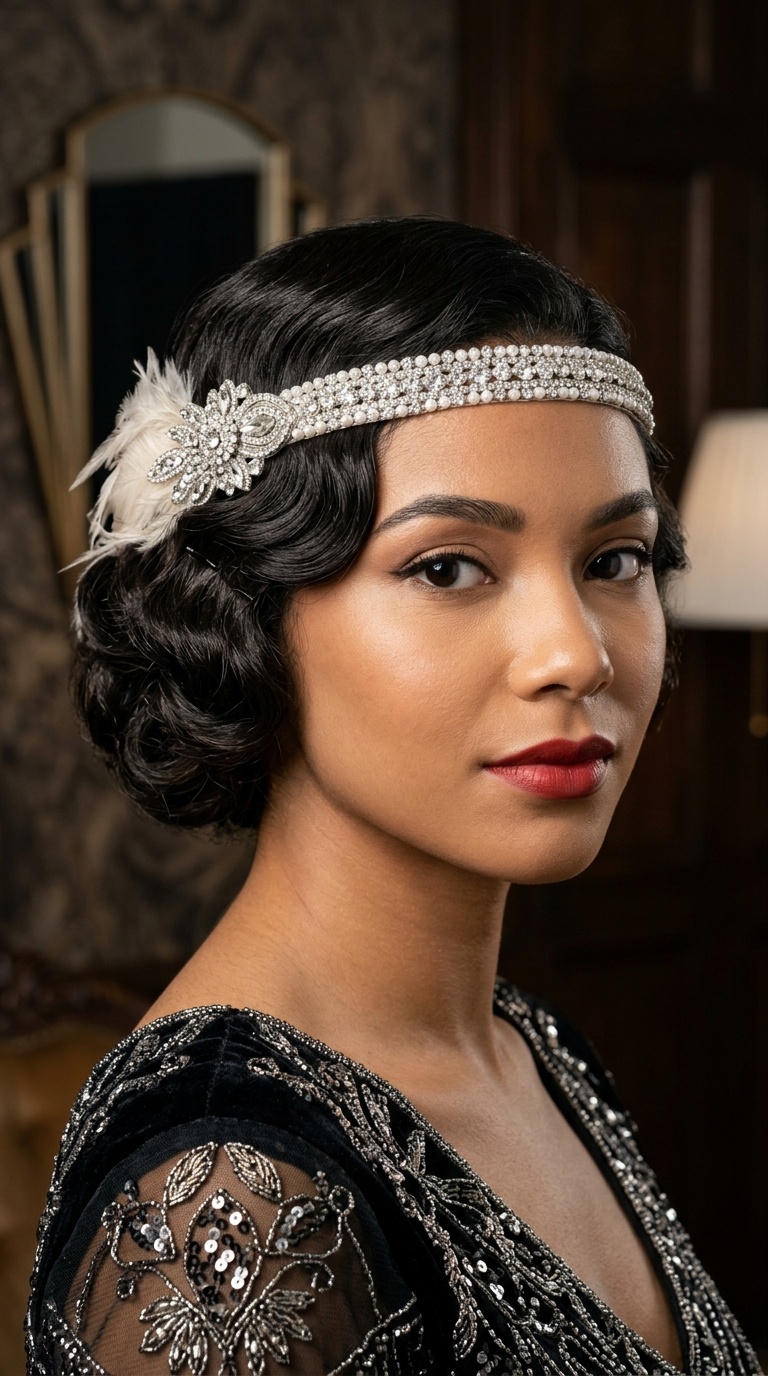 Gatsby-Inspired Headband Faux Bob