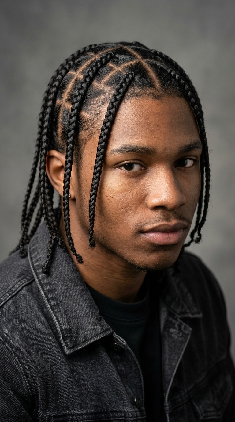 Geometric Diamond-Part Box Braids