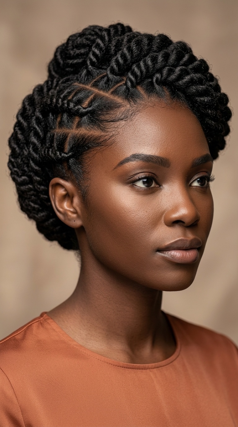 Geometric Flat-Twist Updo