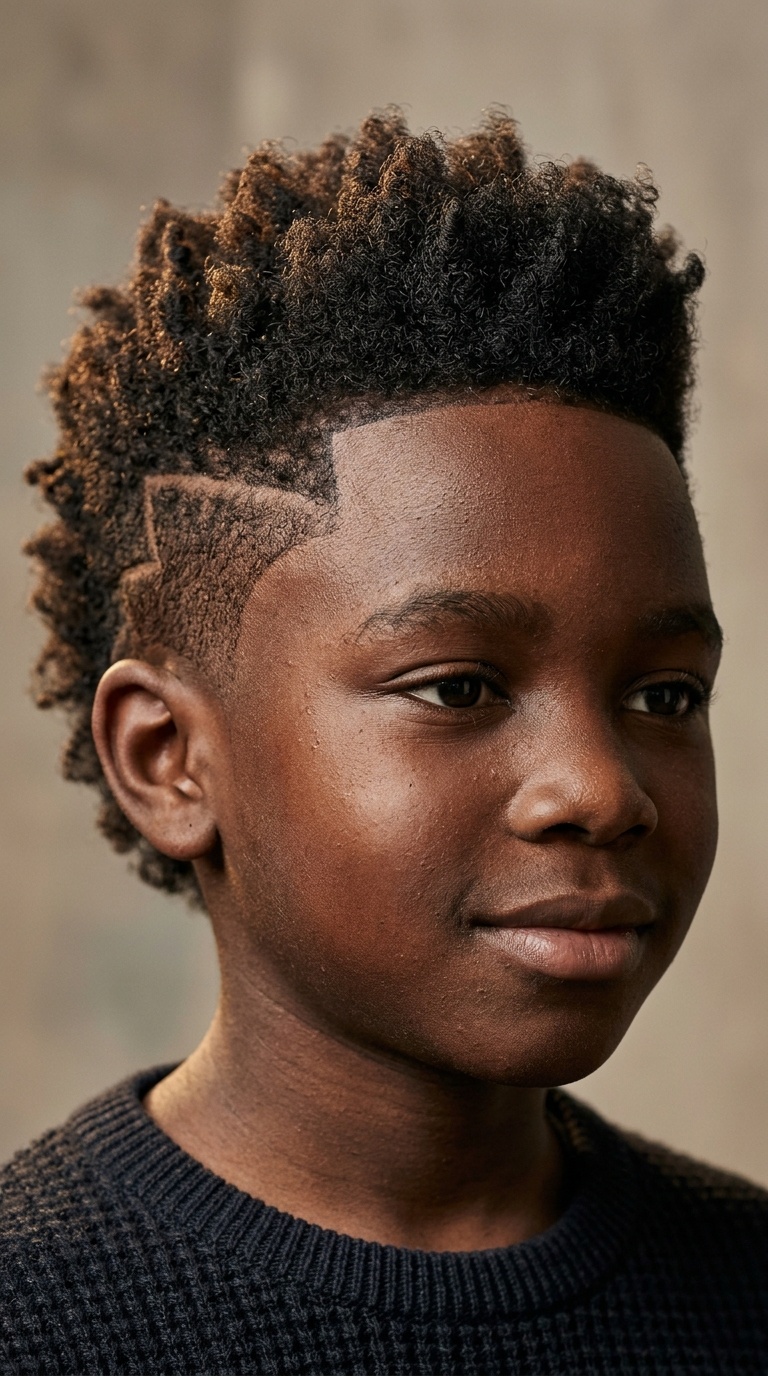 Geometric Frohawk with Nudred Texture