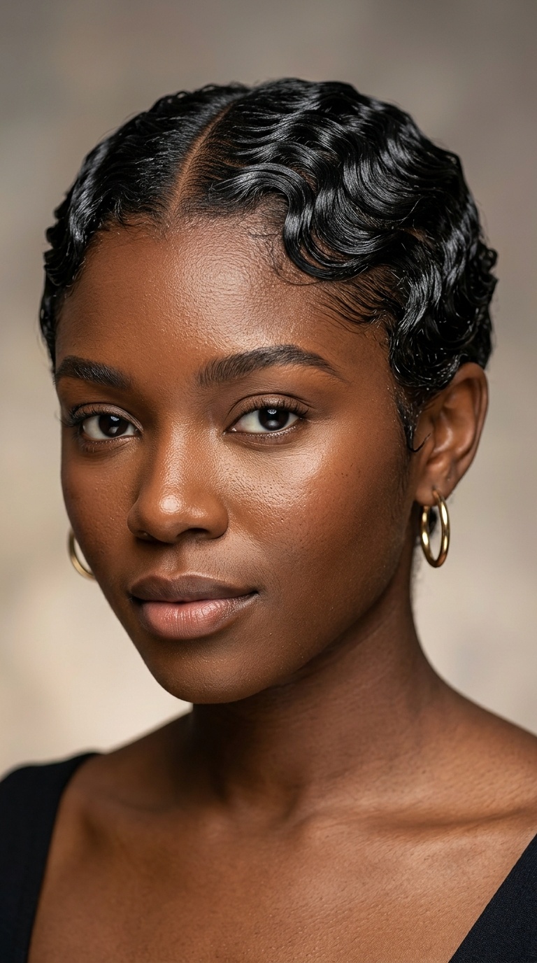 Geometric Parted Finger Waves