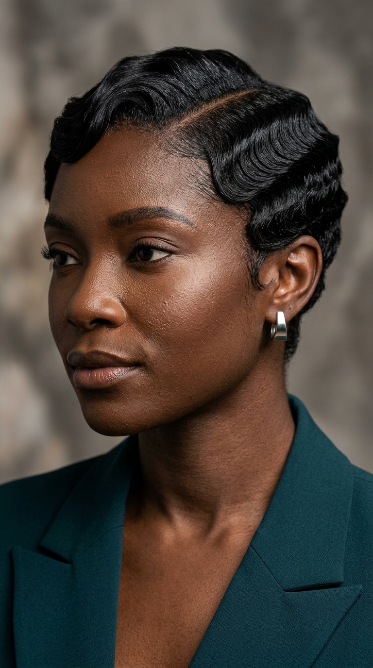 Geometric Side-Swept Finger Waves