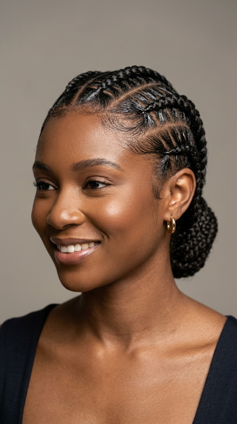 Geometric Stitch Braids with Gel Finish
