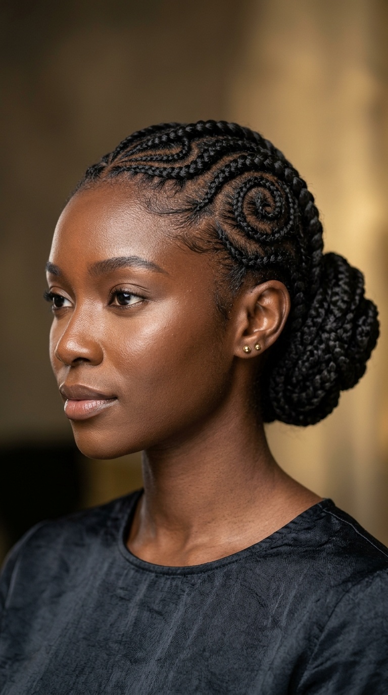 Geometric Swirl Bun