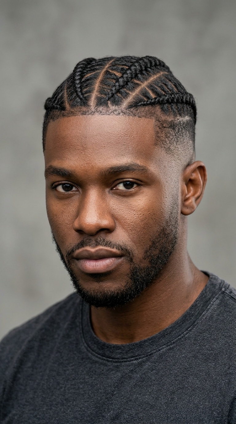 Geometric Triangle Parting with Mid Fade