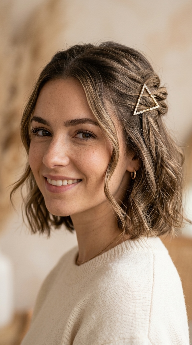 Geometric Triangle Pin-Back