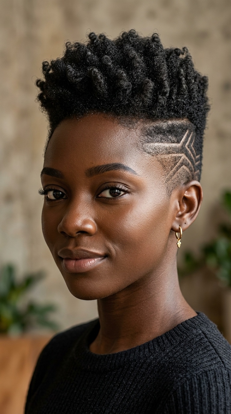 Geometric Under-shave with Natural Top