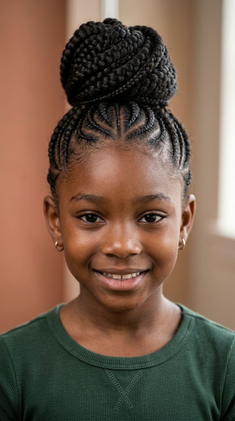 Ghana Braids with High Top-Knot