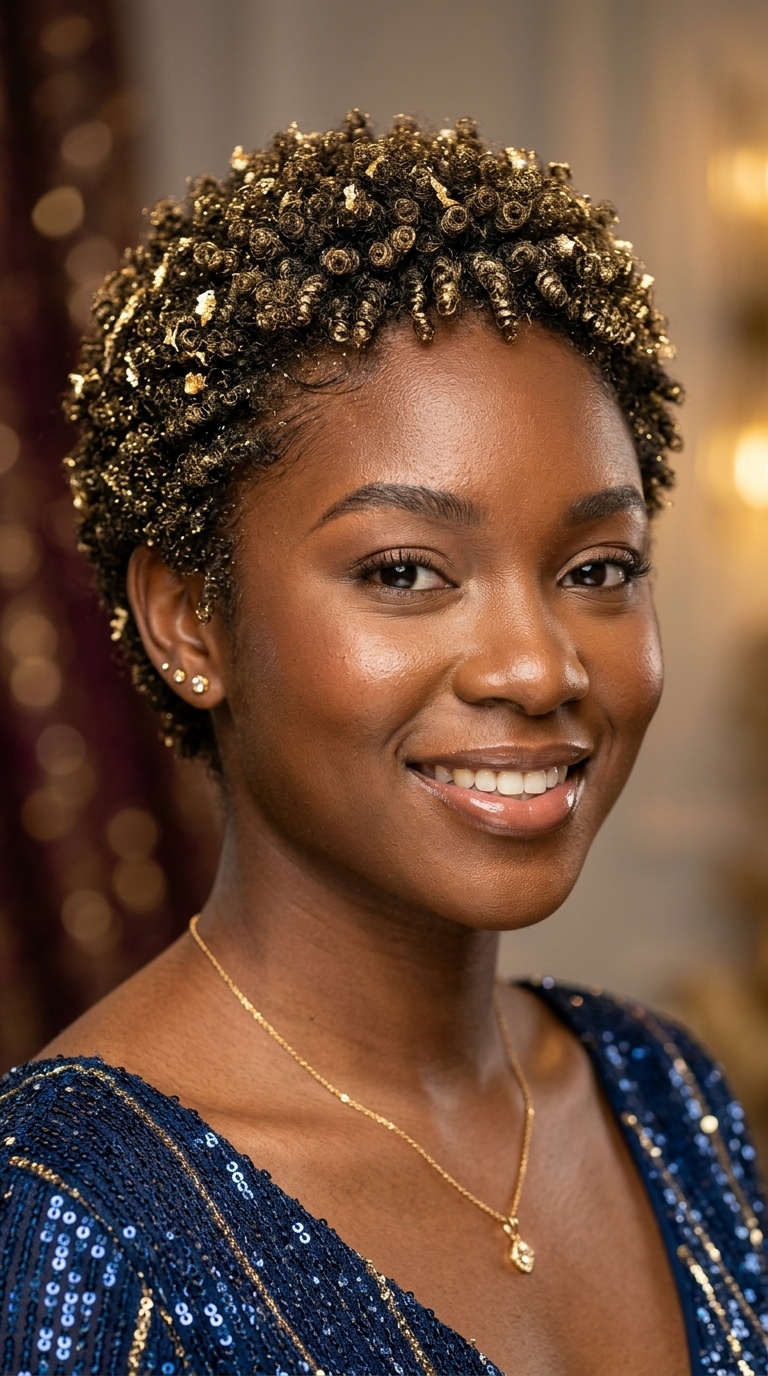 Gilded Teeny Weeny Afro (TWA)