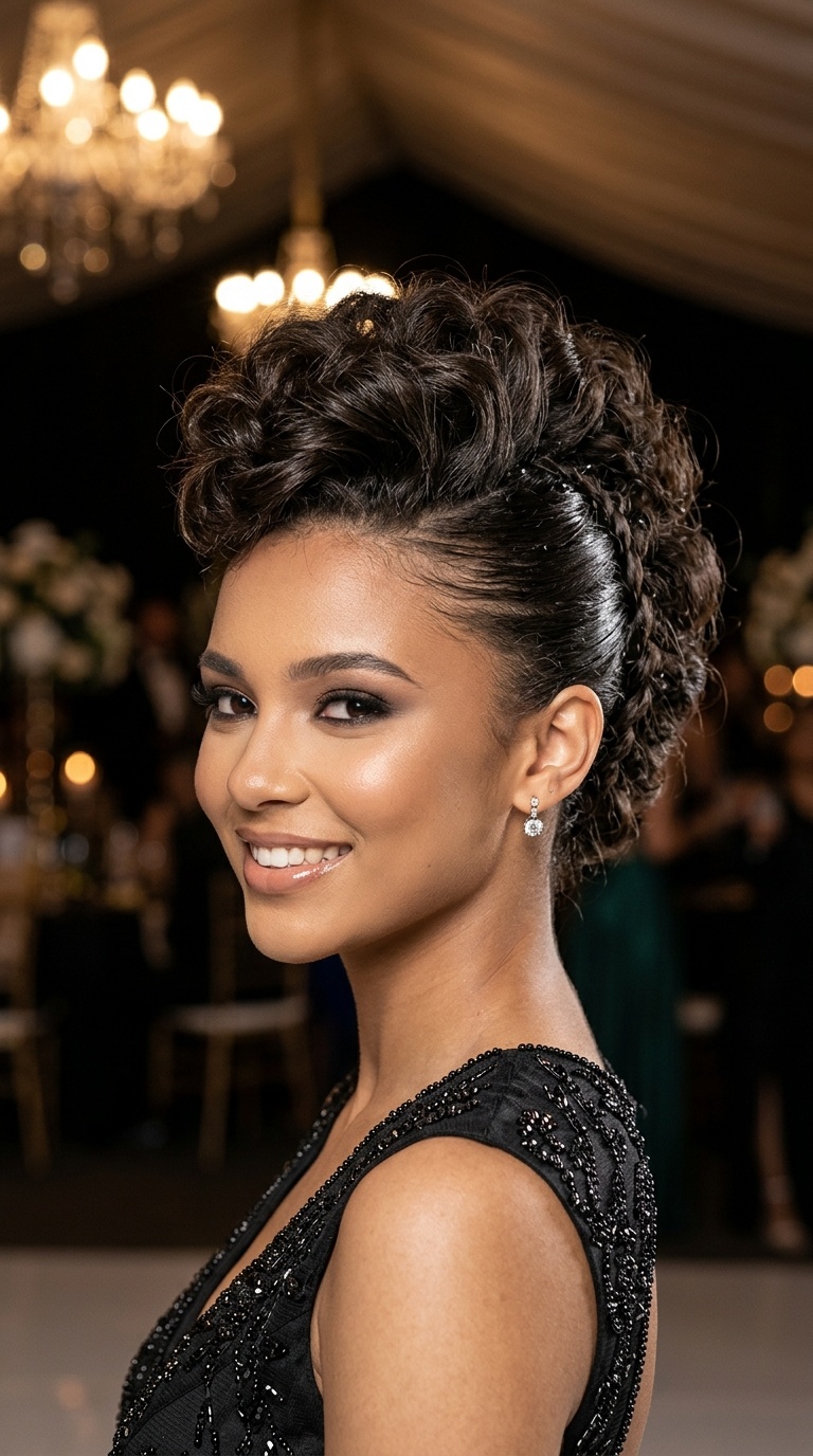Glamorous Faux Hawk Updo